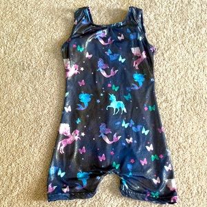 Mermaids and Unicorns black leotard Size 6